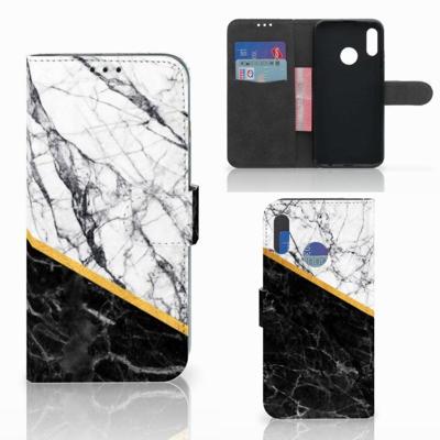 Honor 10 Lite | Bookcase | Marmer Wit Zwart - Origineel Cadeau Man