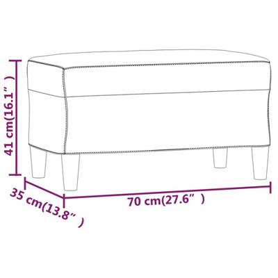 Bankje 70x35x41 cm fluweel blauw - thumbnail