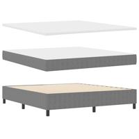 Boxspring Bed met Matras - Lichtgrijs, Super King Size, Corduroy Stof - thumbnail