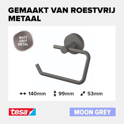 tesa MOON GREY Toiletrolhouder Lijm Metaal