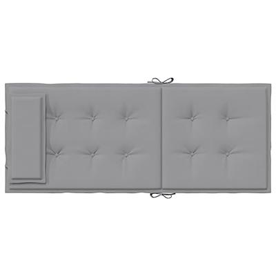 Stoelkussens 2 st hoge rug oxford stof grijs Stoelkussens 2 st hoge rug oxford stof grijs