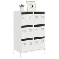 Hoge kast 68x39x101,5 cm staal wit - thumbnail