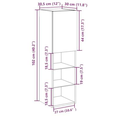Tv-meubel met LED-verlichting 30,5x30x102 cm oud houtkleurig Tv-meubel met LED-verlichting 30,5x30x102 cm oud houtkleurig