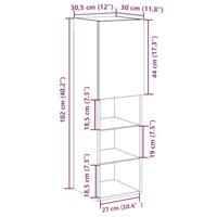 Tv-meubel met LED-verlichting 30,5x30x102 cm oud houtkleurig - thumbnail