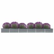 Plantenbak verhoogd 600x80x45 cm gegalvaniseerd staal grijs - thumbnail