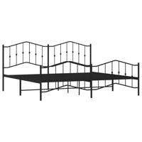 Bedframe met hoofd- en voeteneinde metaal zwart 193x203 cm - thumbnail