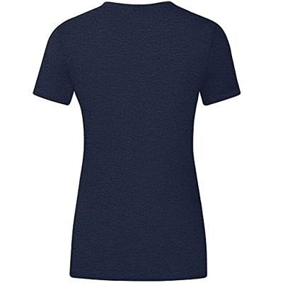 JAKO 6160D T-Shirt Promo Dames - Marine Gemeleerd/Fluo Citroen - 36