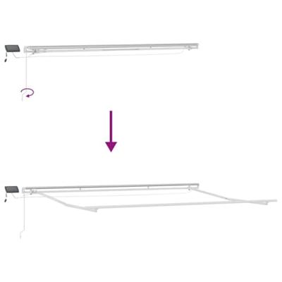 Luifel handmatig uittrekbaar en LED 450x300 cm antraciet en wit