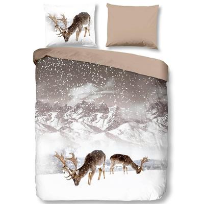 Good Morning Dekbedovertrek "herten in winterlandschap" - Zand - (140x200/220 cm) - Katoen Flanel Good Morning Dekbedovertrek "herten in winterlandschap" - Zand - (140x200/220 cm) - Katoen Flanel