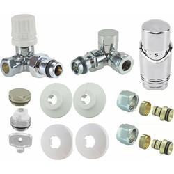 Saqu radiatorkraan zijaansluiting haaks verkeerd rechts chroom