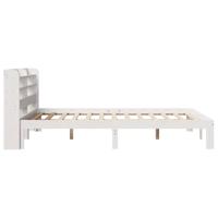 Bedframe met hoofdeinde zonder matras 120x200 cm wit - thumbnail