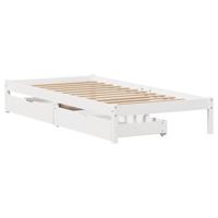 Bedframe zonder matras massief grenenhout wit 140x200 cm - thumbnail