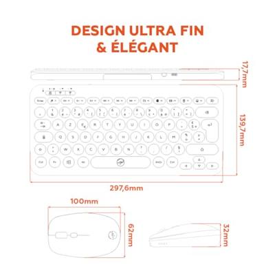 Toetsenbord en muis Mobility Lab CP420W Mini Zwart AZERTY