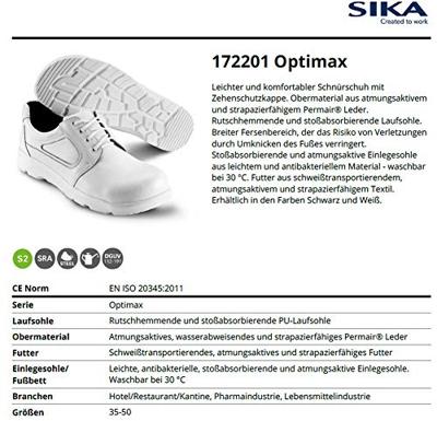 SIKA 172201 OptimaX Schoen S2 Wit - Maat 38 - 16.089.060.38