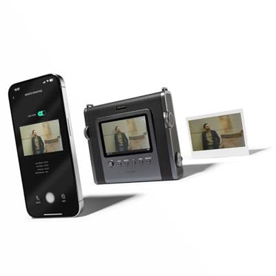 Fujifilm Instax Wide Evo Polaroidcamera Zwart Bluetooth, Geïntegreerde accu, Met ingebouwde flitser