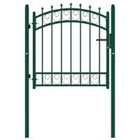 VidaXL Poort met speerpunten 100x100 cm staal groen - thumbnail