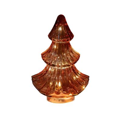 Boompje glas LED 15,5x9,5 cm bordeaux Anna's Collection - Annas collection Boompje glas LED 15,5x9,5 cm bordeaux Anna's Collection - Annas collection