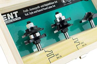 ENT Profiel- contraprofiel en platbandfrees, kolf 8mm in houten kist - 7909008 - 7909008