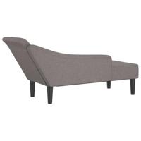 Chaise longue met kussens stof taupe - thumbnail