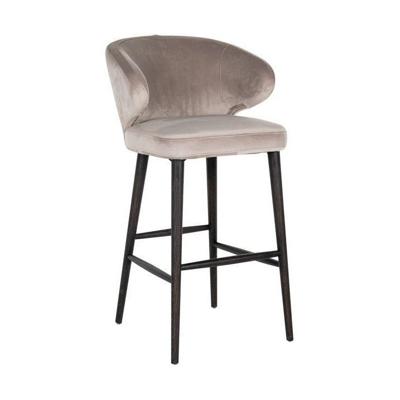 Richmond Barstoel 'Indigo' Velvet, kleur Khaki (zithoogte 78cm)