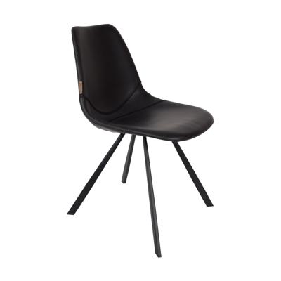 Dutchbone Eetkamerstoel 'Franky' PU, kleur Zwart