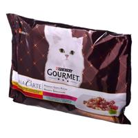 GOURMET A la Carte Chicken, Trout, Beef, and Fish - nat kattenvoer - 4 x 85 g - thumbnail