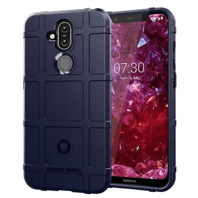 Schokbestendige beschermer cover volledige dekking silicone case voor Nokia 8 1/X7 (donkerblauw) Schokbestendige beschermer cover volledige dekking silicone case voor Nokia 8 1/X7 (donkerblauw)