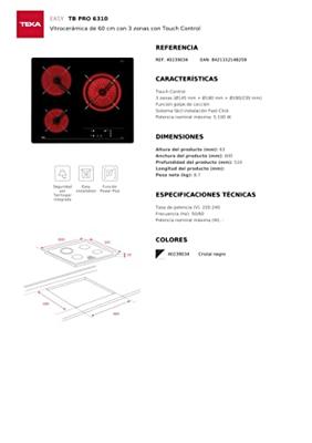 Vitrokeramische kookplaat Teka 40239034 60 cm 60 cm