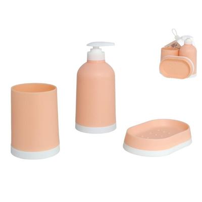 Klassieke Badset 3 delig voor in de badkamer Zalmkleur Klassieke Badset 3 delig voor in de badkamer Zalmkleur