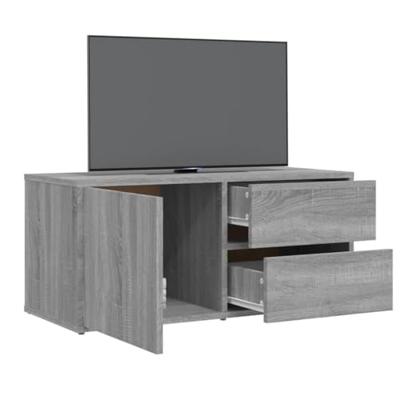 Tv-meubel 80x34x36 cm bewerkt hout grijs sonoma eikenkleurig