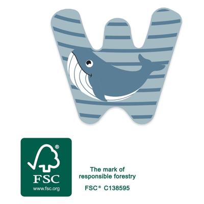 Small Foot - houten dieren kinderletter - w