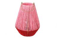 Decostar Windlicht con Bea 27 cm roze met rood - thumbnail