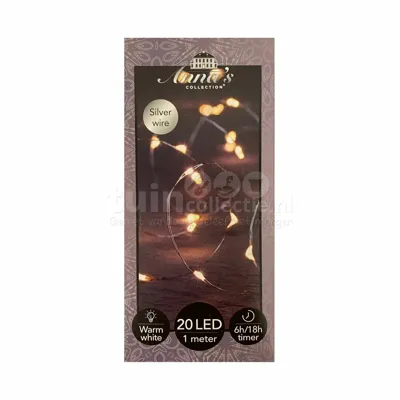 Draadverlichting Zilver 20 LED 1m WW Draadverlichting Zilver 20 LED 1m WW
