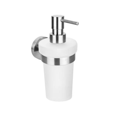 Zeepdispenser Sapho X-Steel Hangend 230 ML Geborsteld RVS / Melkglas Zeepdispenser Sapho X-Steel Hangend 230 ML Geborsteld RVS / Melkglas