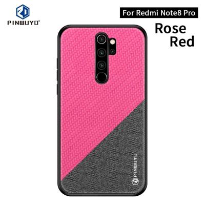 Voor Xiaomi RedMi Note 8 Pro PINWUYO Rong serie schokbestendige PC + TPU + chemische vezel doek beschermende cover (rood)