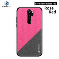 Voor Xiaomi RedMi Note 8 Pro PINWUYO Rong serie schokbestendige PC + TPU + chemische vezel doek beschermende cover (rood) - thumbnail