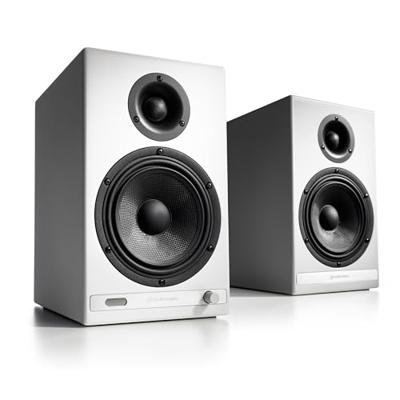 Audioengine HD6 Draadloze Luidsprekers met Bluetooth - 150W actieve boekenplankluidsprekers voor desktopmonitor en muzieksysteem voor thuis met aptX-HD Bluetooth (Wit, Paar)