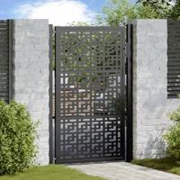 Poort met kruisontwerp 100x150 cm staal zwart - thumbnail
