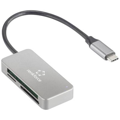 Renkforce RF-PCR-210 Externe geheugenkaartlezer USB-C 3.2 Gen 1 Zilver