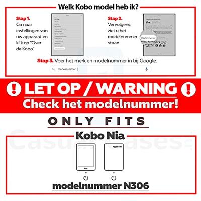 Lunso - Lederen sleepcover hoes - Kobo Nia (6 inch) - Cognac