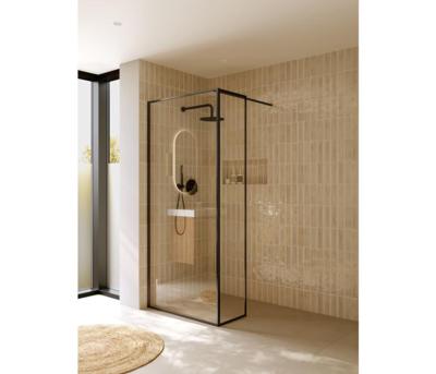Inloopdouche Riho Define 402 L-Vormig Met Frame Mat Gunmetal 100x200 cm Incl. Stabilisatiestang