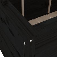 Plantenbak verhoogd 119,5x82,5x78 cm massief grenenhout zwart - thumbnail