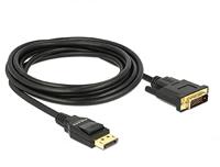 Delock 85314 DisplayPort-kabel DisplayPort / DVI Aansluitkabel DisplayPort-stekker, DVI-D 24+1-polige stekker 3 m Zwart Vergulde steekcontacten, Verdraaid, - thumbnail