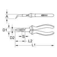 KS Tools 1171120 Platte rondbektang Gereedschapsstaal 165 mm - thumbnail