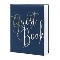 Gastenboek Chique Navy Blauw 20x24,5cm - thumbnail
