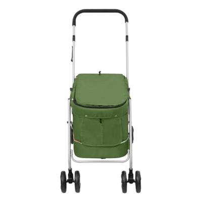 Hondenwagen inklapbaar 100x49x96 cm linnenstof groen - thumbnail