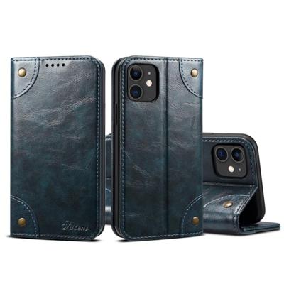 Voor iPhone 11 barok eenvoudige horizontale Flip lederen draagtas met houder & kaartsleuven & portemonnee (blauw)