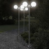 VidaXL Buitenvloerlampen 3 st 215 cm roestvrij staal zilverkleurig - thumbnail