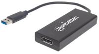 Manhattan USB 3.0 / DisplayPort Adapter [1x USB 3.0 stekker A - 1x DisplayPort bus] Zwart Kleurcodering, Flexibel, Folie afscherming, UL gecertificeerd, - thumbnail