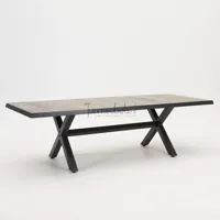 Dining Tuintafel Castilla Negro Kruispoot 243x103cm - thumbnail
